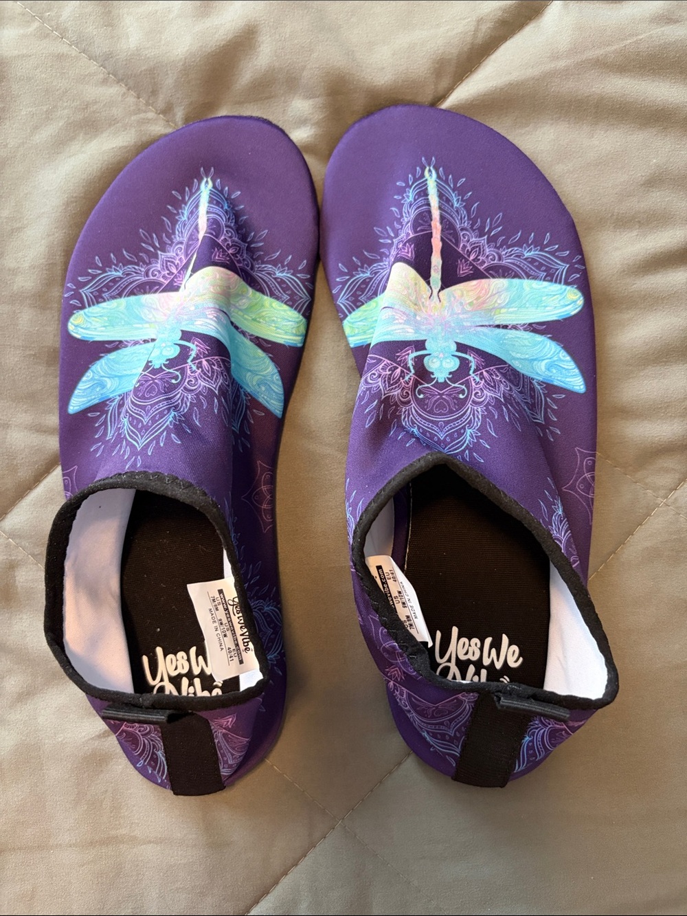 YesWeVibe Purple Dragonfly Slip-On Water Shoes